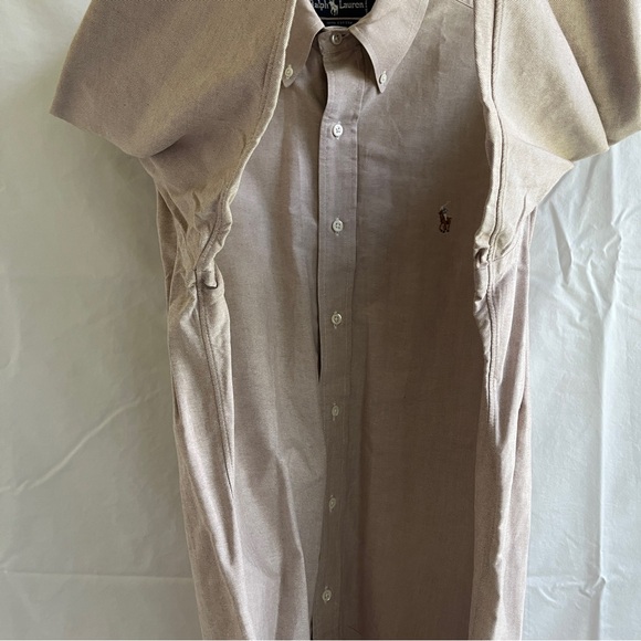 Ralph Lauren Blue label cream color button down long sleeve shirt, size 16/L - Picture 5 of 9